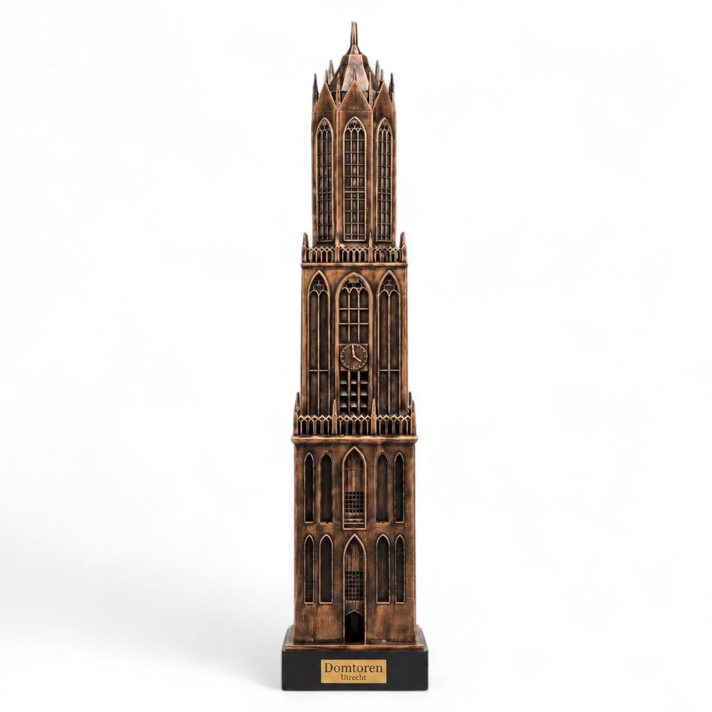 Domtoren Utrecht met voet, zwart-brons