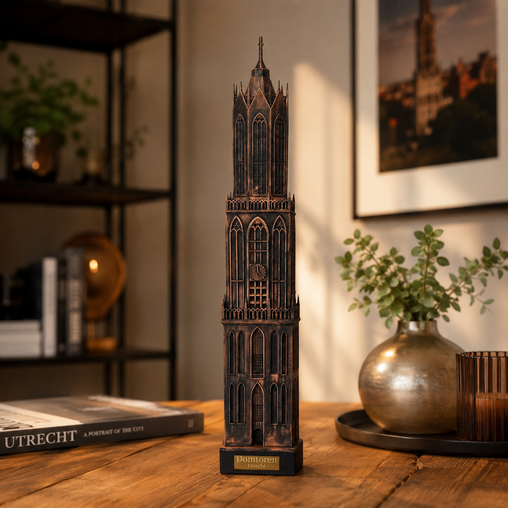Domtoren Utrecht met voet, zwart-brons in gebruik