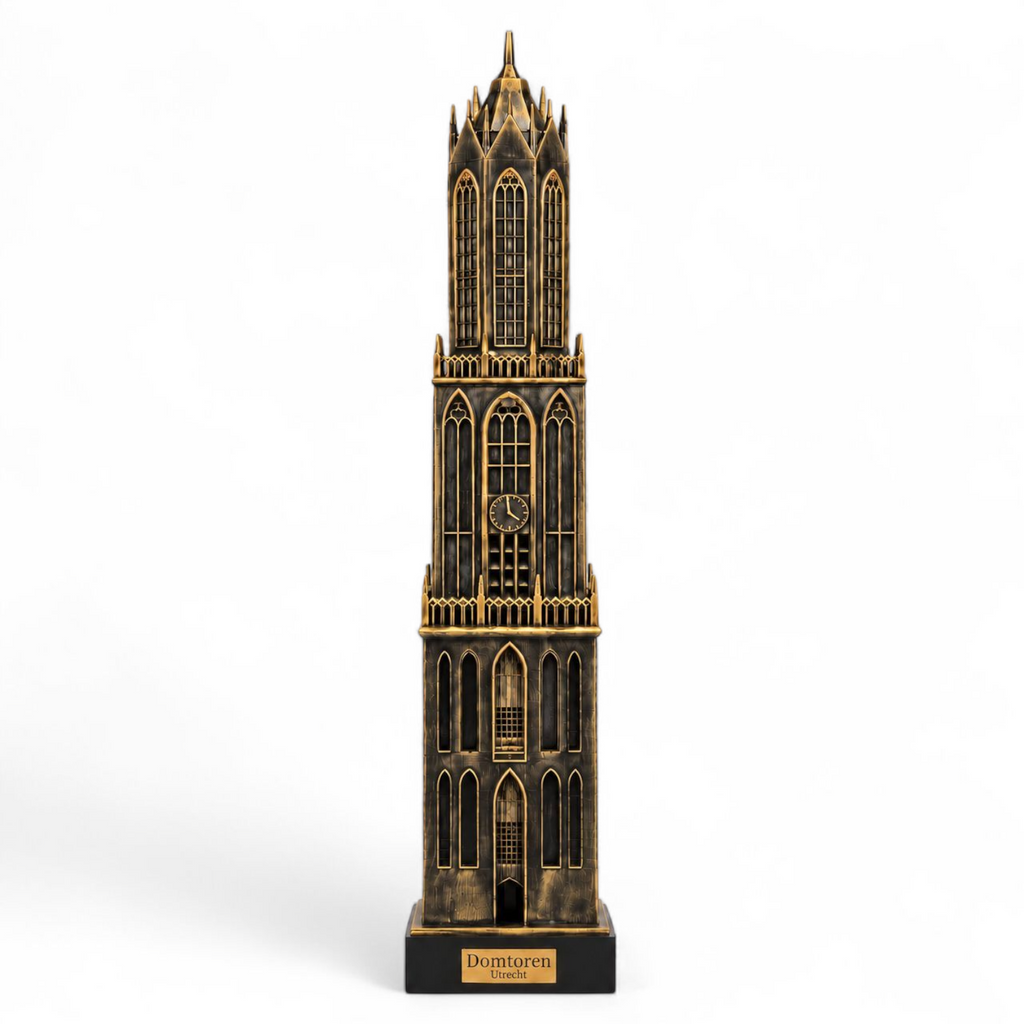 Domtoren Utrecht met voet, zwart-goud