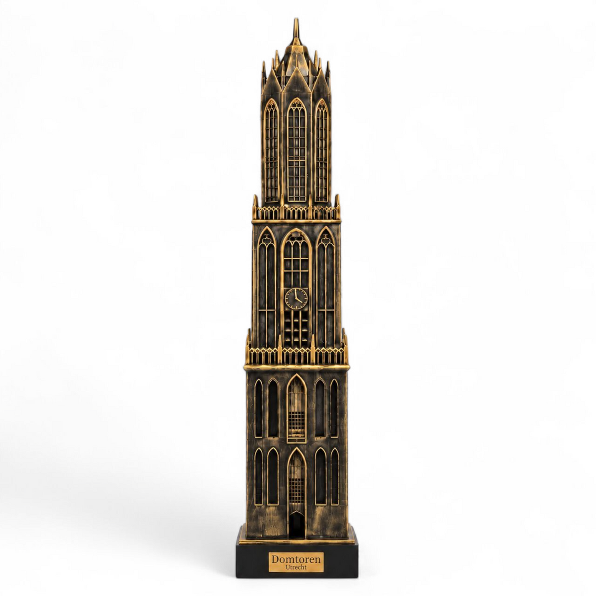Domtoren Utrecht met voet, zwart-goud
