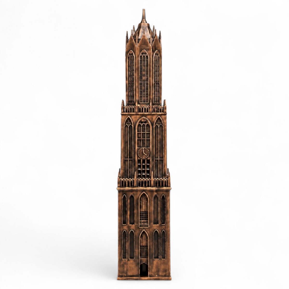 Domtoren Utrecht zonder voet, zwart-brons