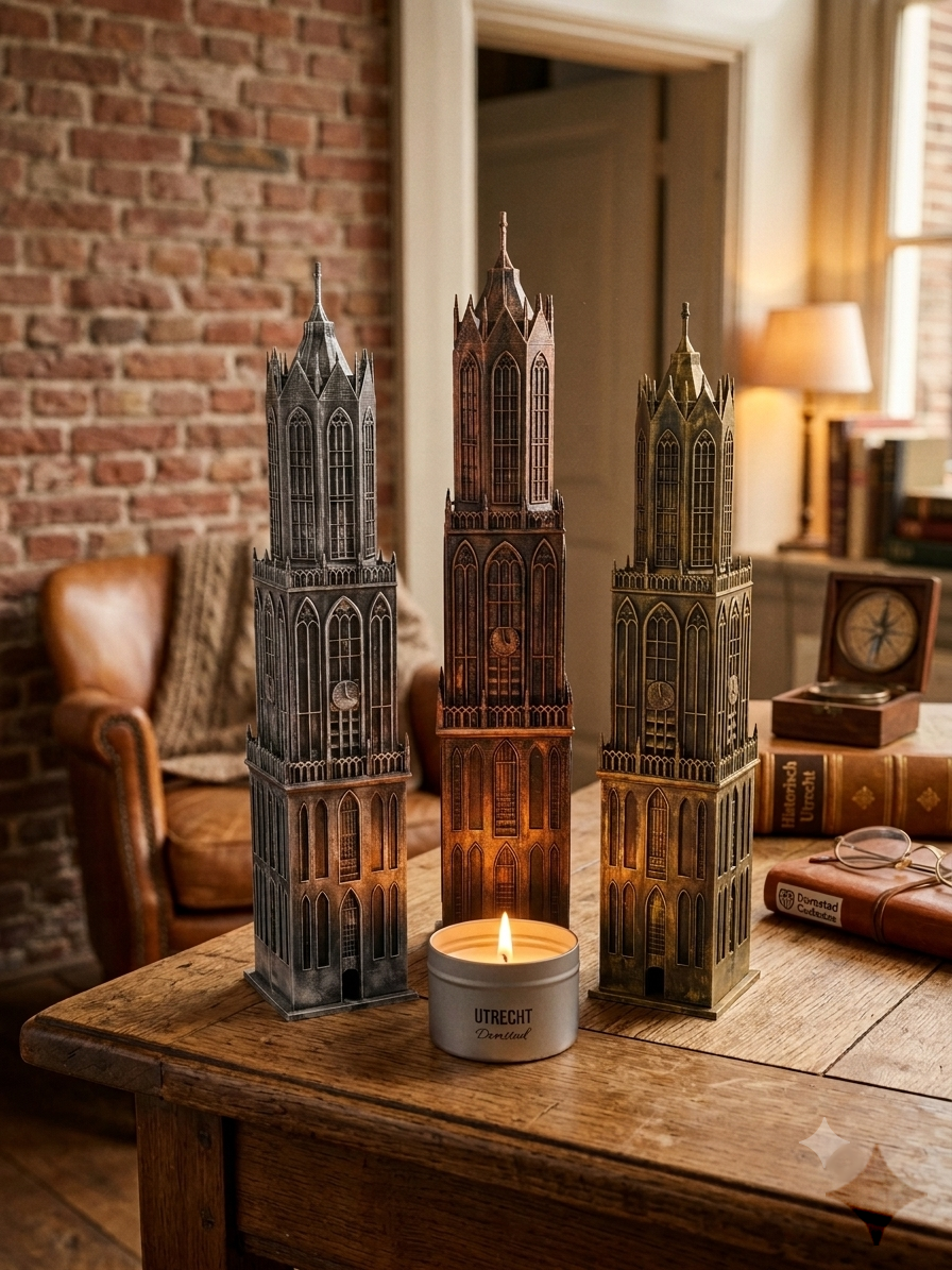 Domtoren Utrecht zonder voet, zwart-brons in gebruik