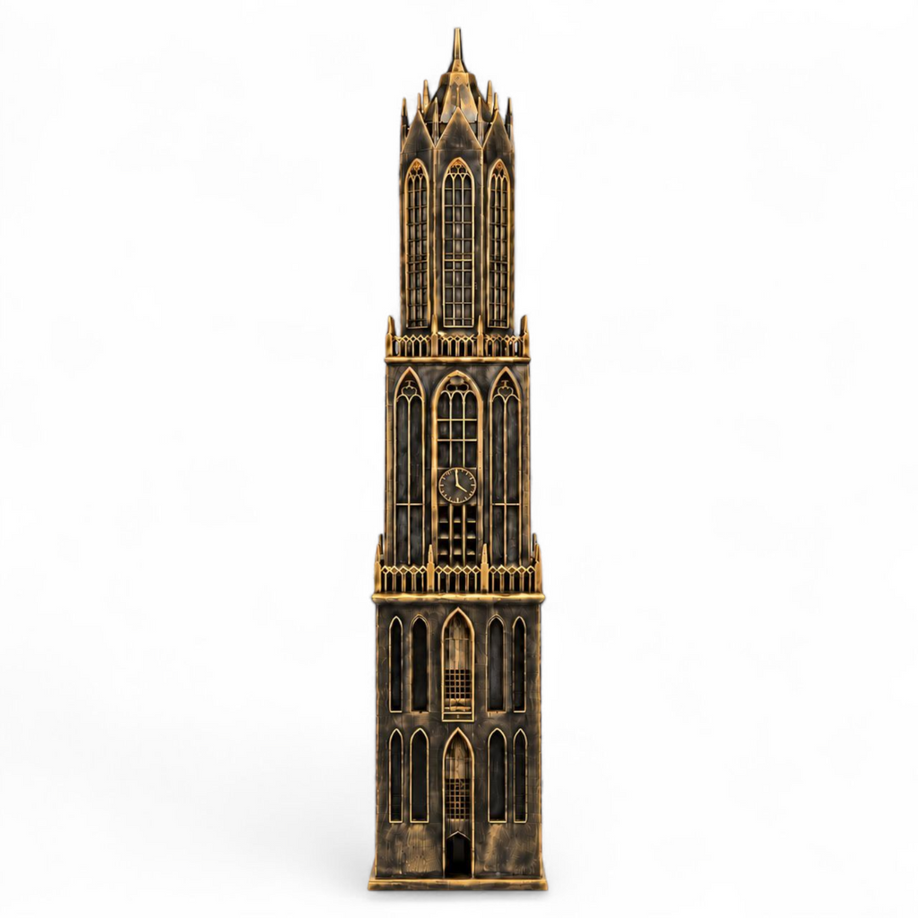 Domtoren Utrecht zonder voet, zwart-goud
