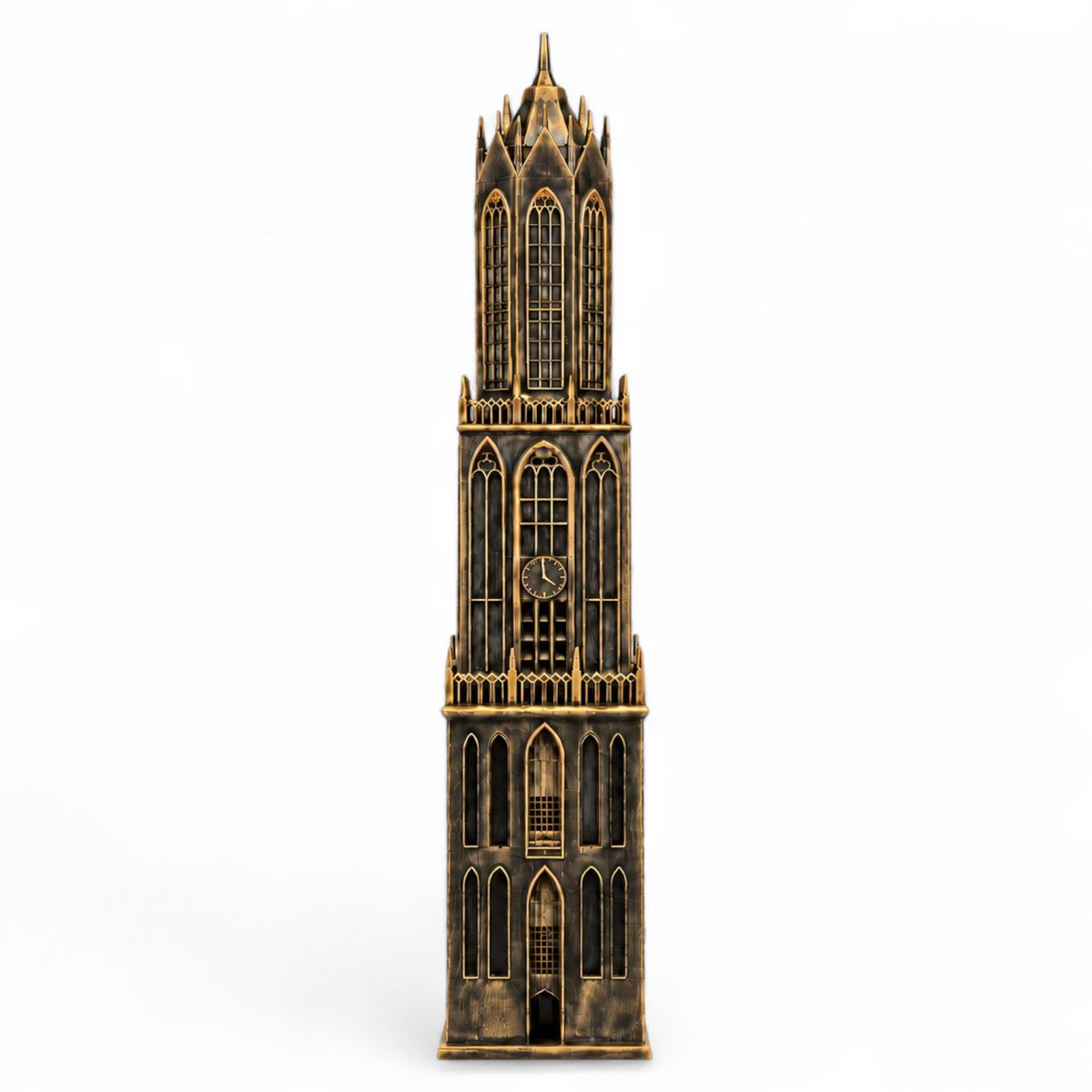 Domtoren Utrecht zonder voet, zwart-goud