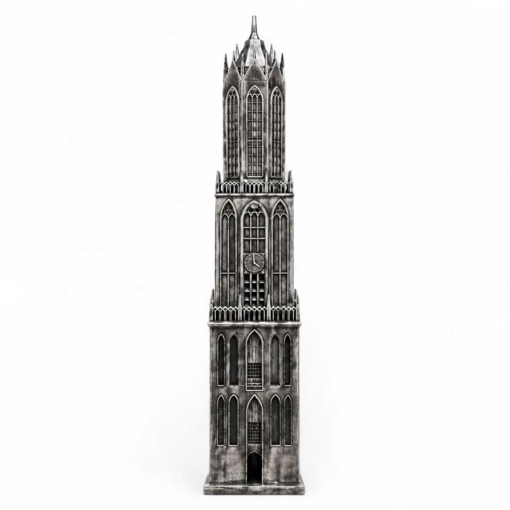 Domtoren Utrecht zonder voet, zwart-zilver