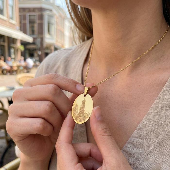Gepersonaliseerd sieraad met Domtoren en naam
