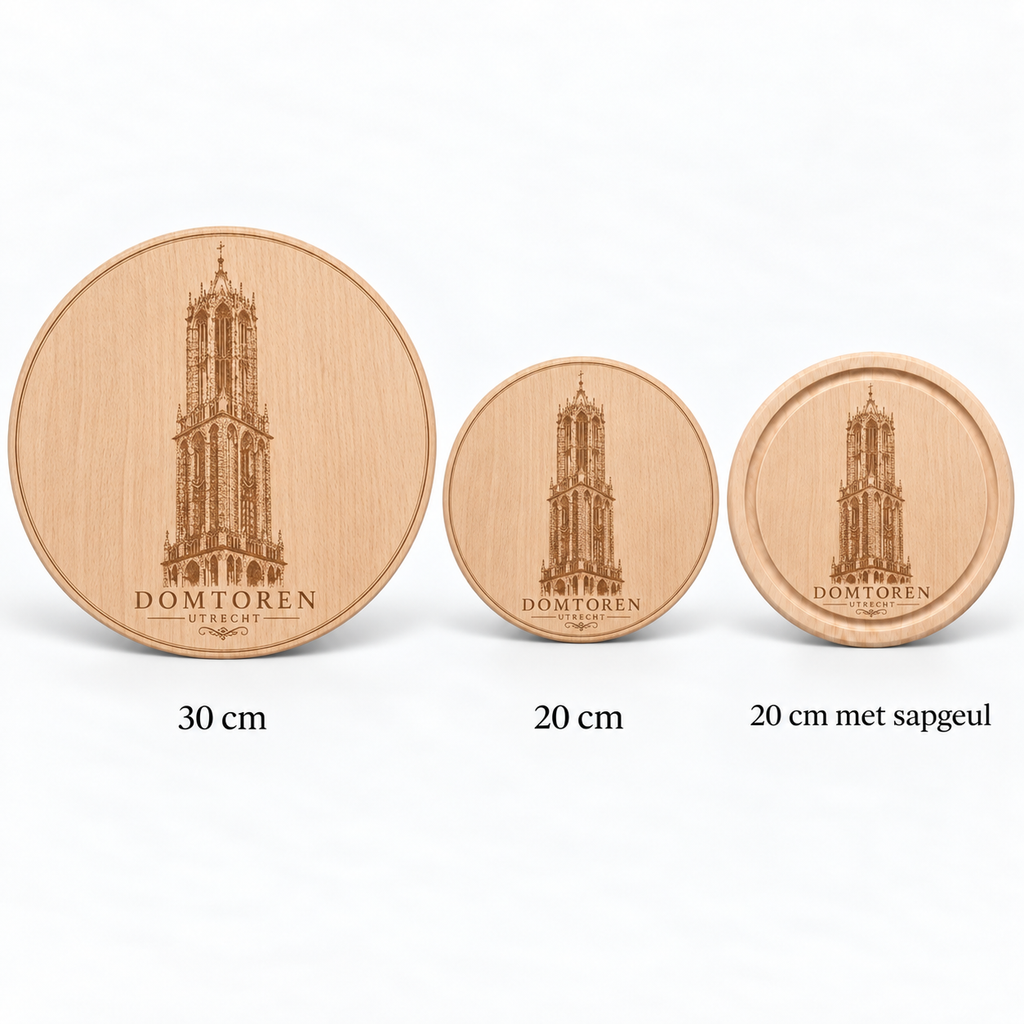 Formaatvergelijking van Beuken snij- en borrelplank Utrecht, Domtoren Klassiek