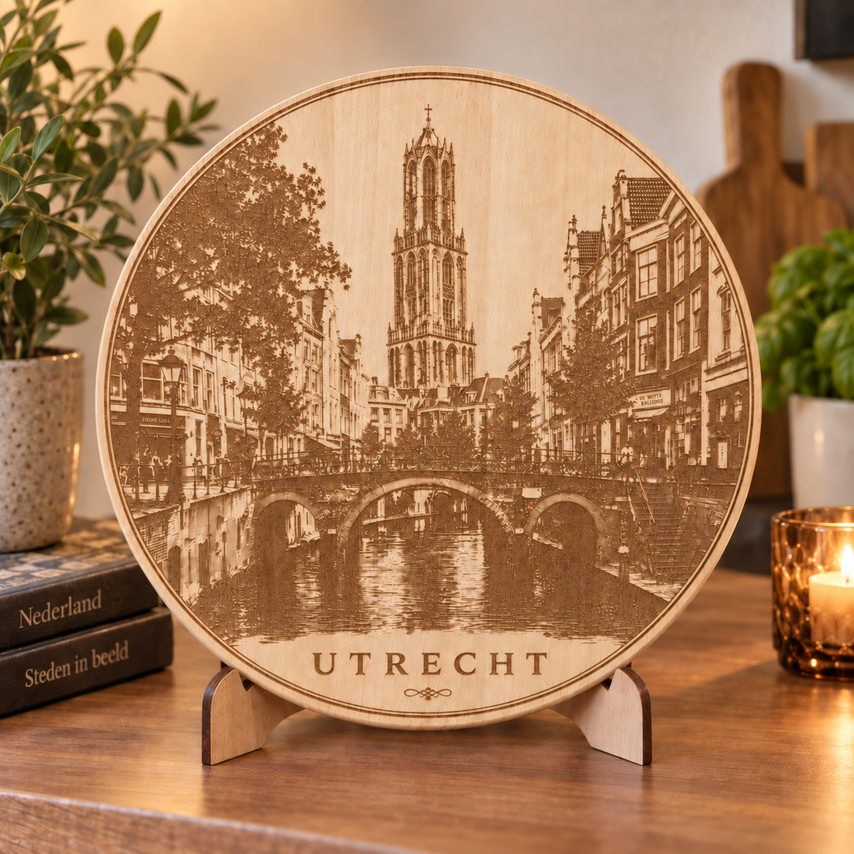 Beuken snij- en borrelplank Utrecht, Oudegracht in gebruik