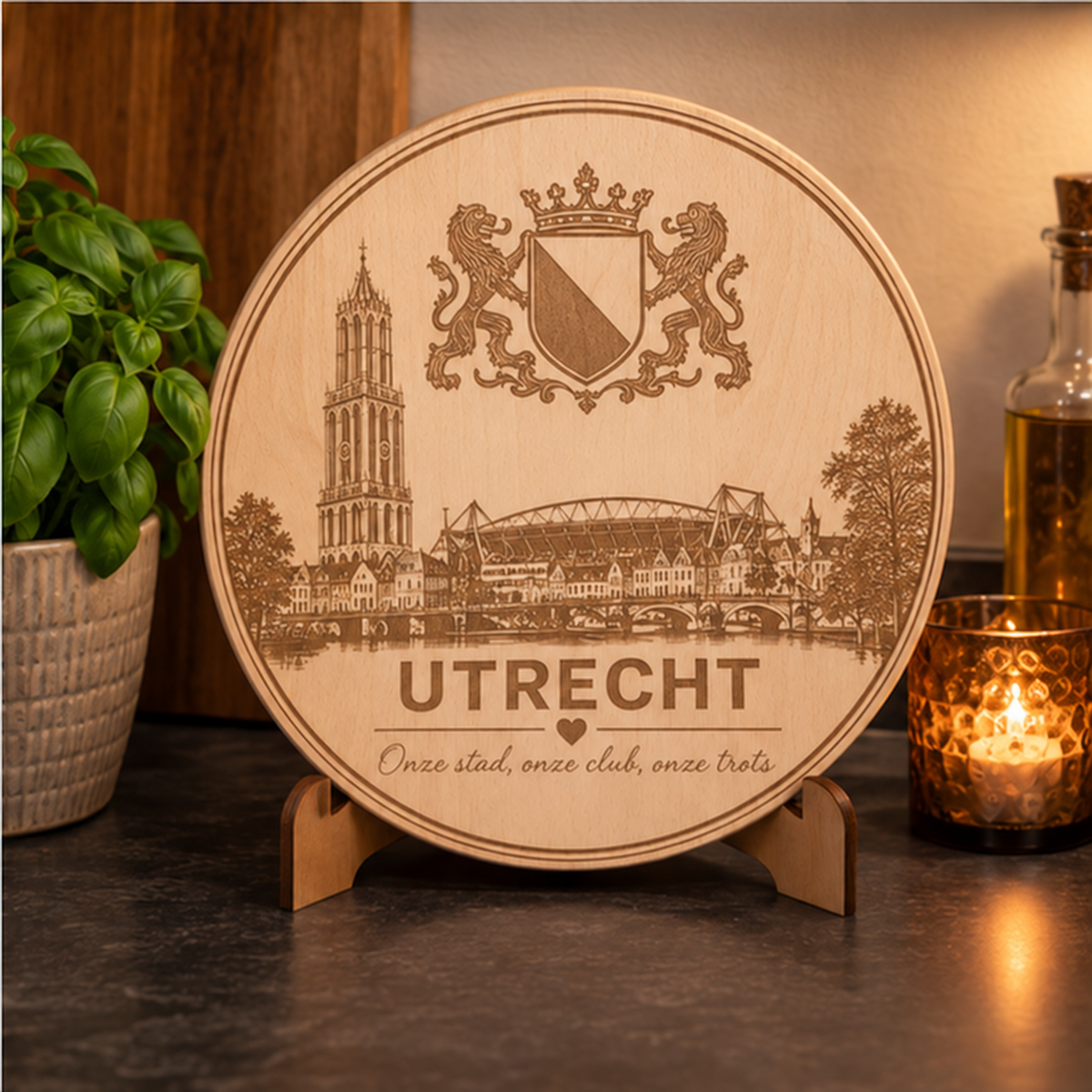 Beuken snij- en borrelplank Utrecht, Stad & Trots in gebruik