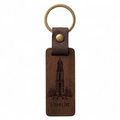Walnoothouten sleutelhanger Utrecht met Domtoren