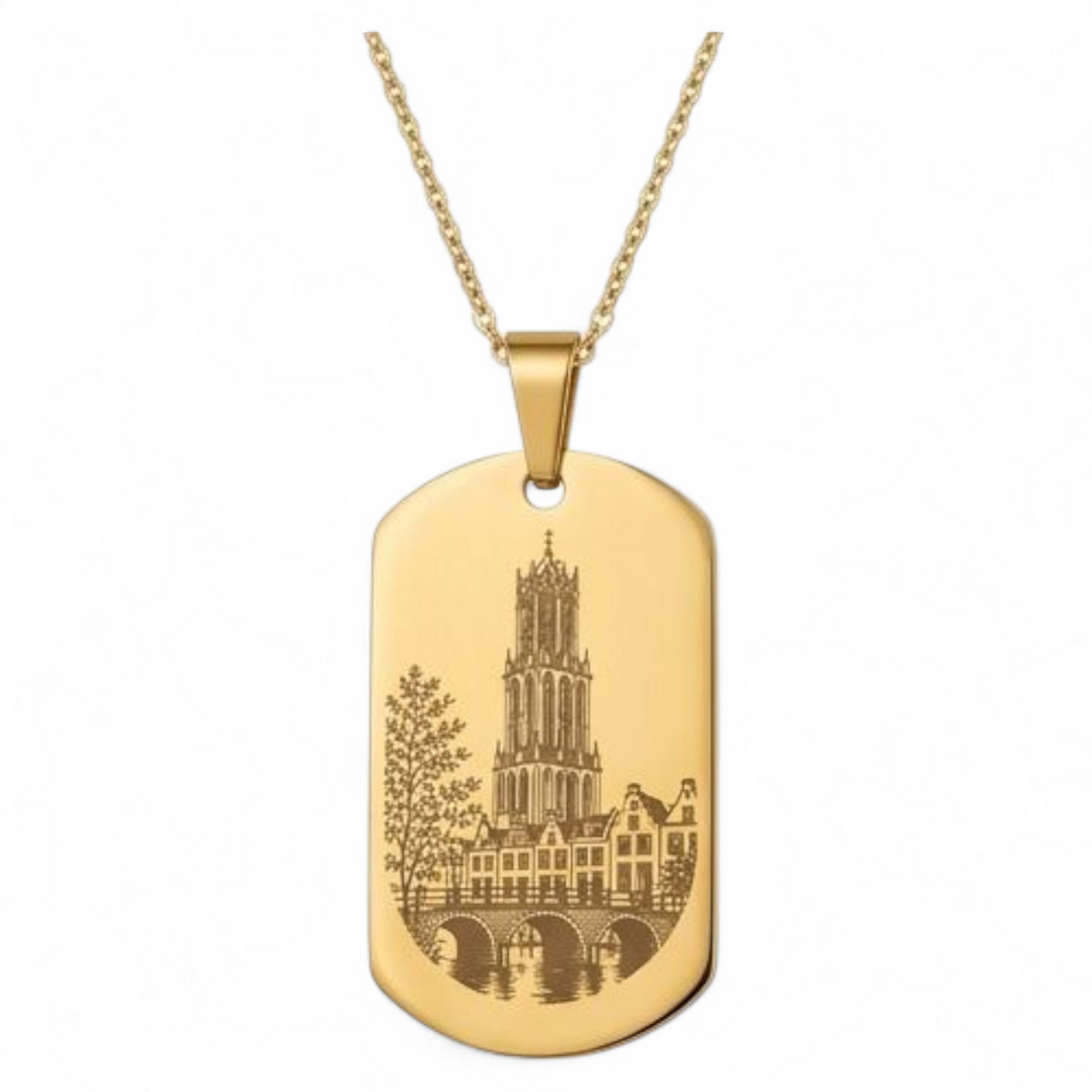 Utrecht ketting met langwerpige Domtoren-hanger