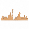 Houten skyline Utrecht met Domtoren in houtkleur